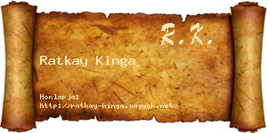 Ratkay Kinga névjegykártya